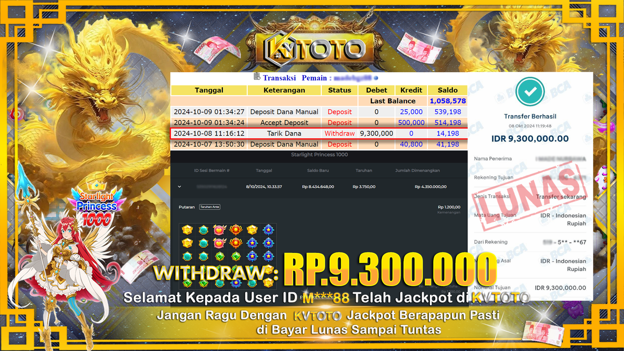 ✨ JACKPOT Di SLOT STARLIGHT PRINCESS 1000 ✨