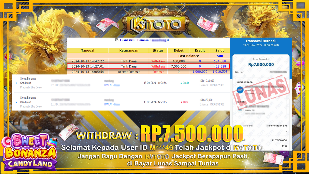 ✨ JACKPOT Di SLOT SWEET BONANZA CANDYLAND ✨