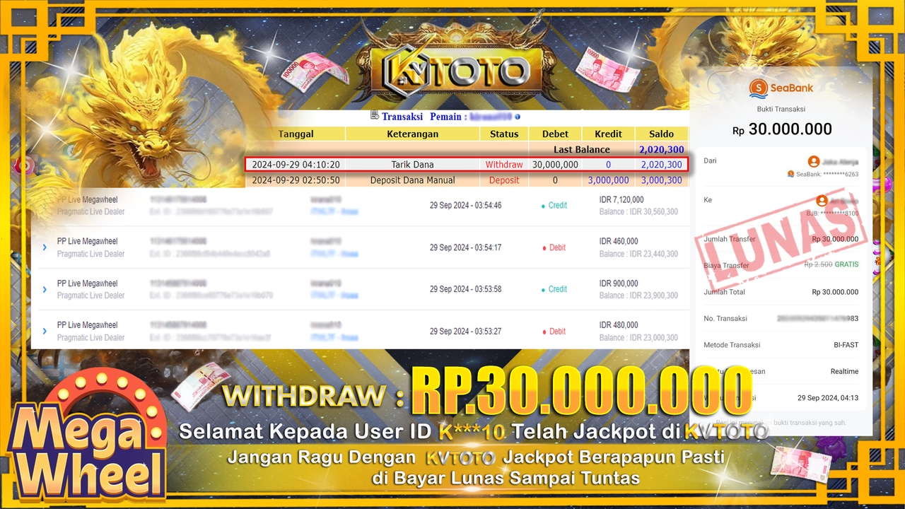 ✨ JACKPOT Di  SLOT MEGA WHEEL  ✨