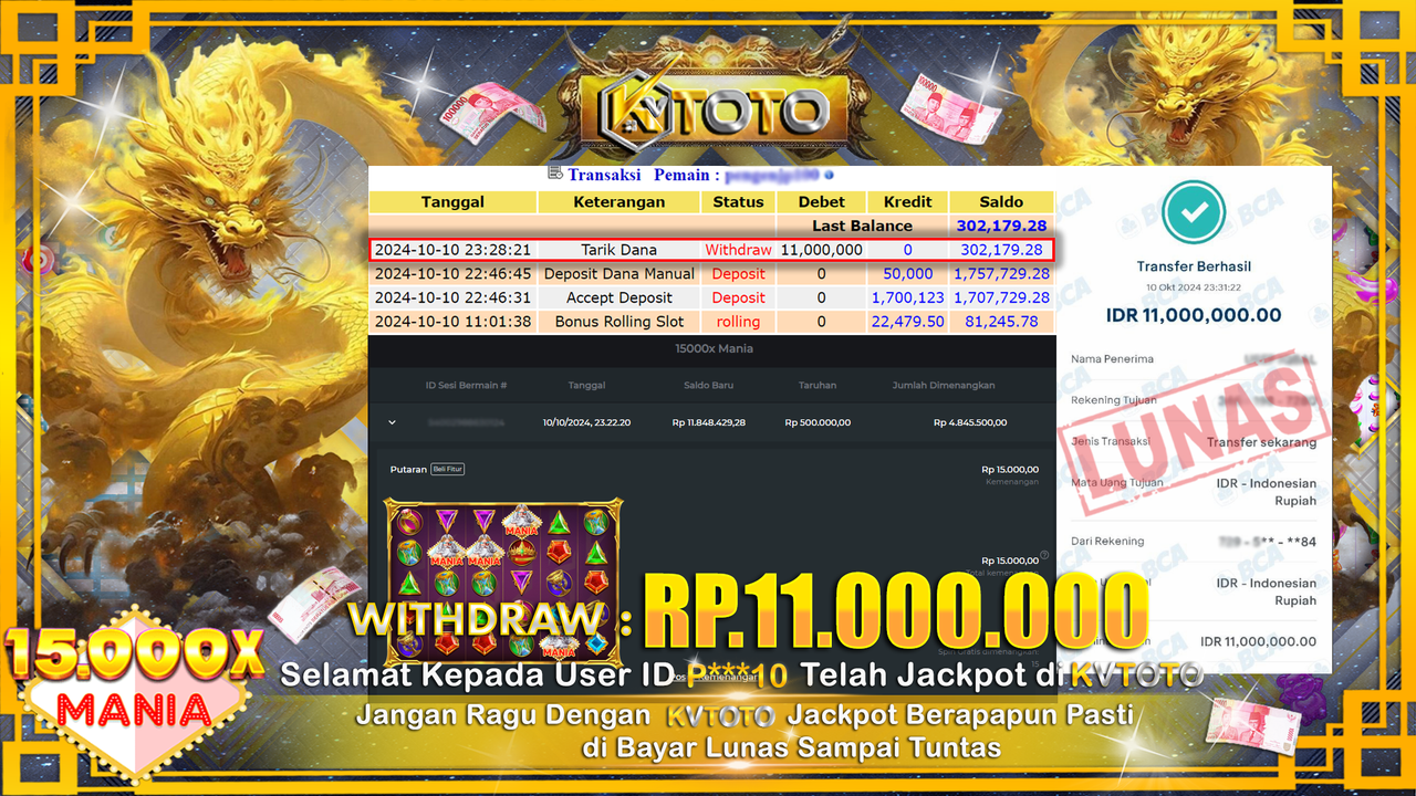 ✨ JACKPOT Di SLOT 15000X MANIA ✨