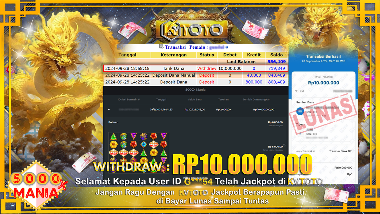 ✨ JACKPOT Di  SLOT 5000X MANIA ✨