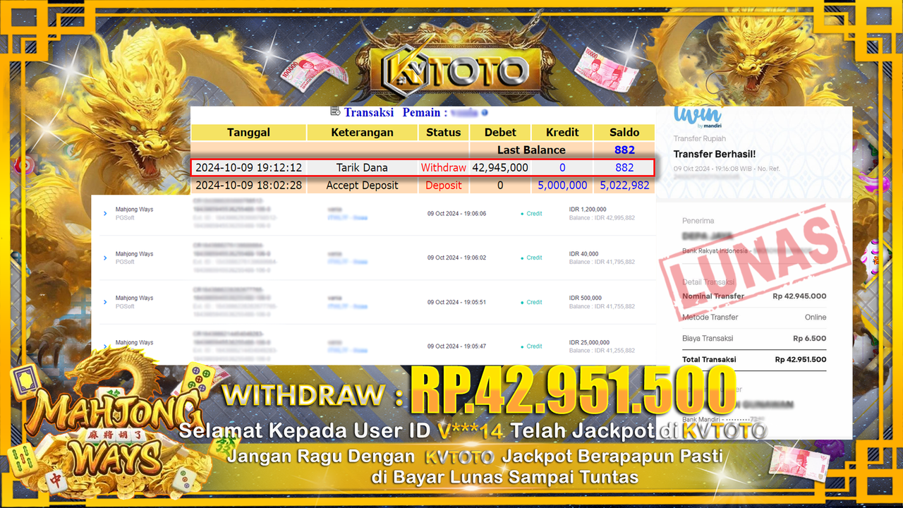 ✨ JACKPOT Di SLOT MAHJONG WAYS  ✨