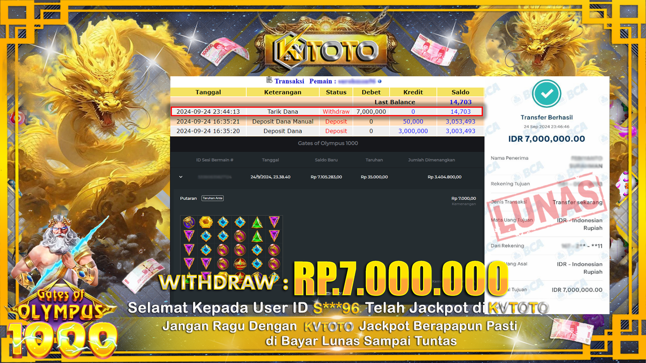✨ JACKPOT Di SLOT GATES OF OLYMPUS 1000 ✨