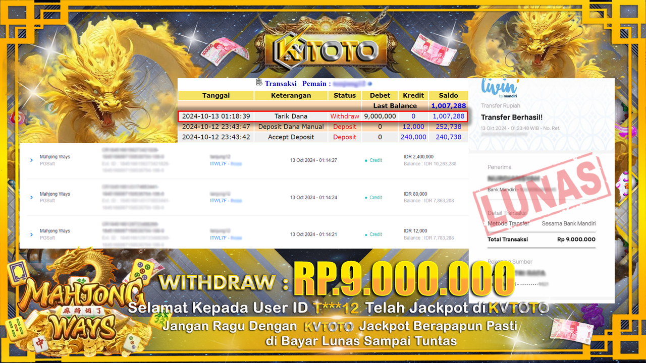 ✨ JACKPOT Di SLOT MAHJONG WAYS  ✨