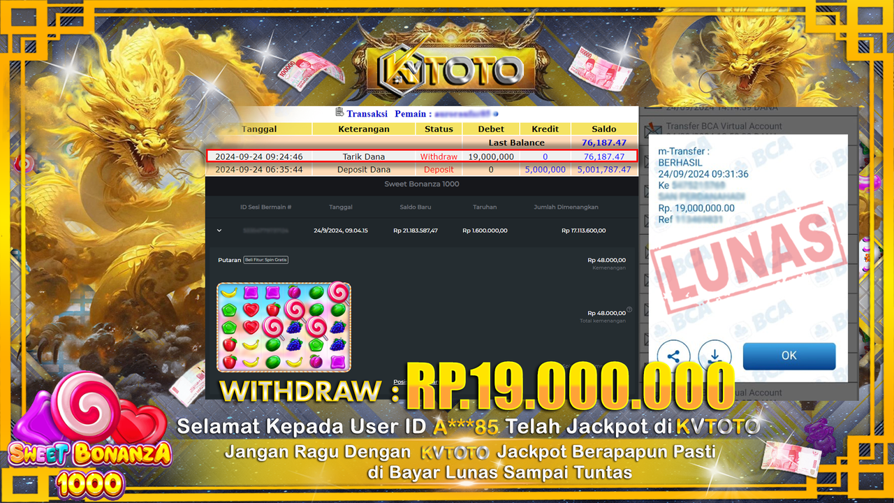 ✨ JACKPOT Di SLOT SWEET BONANZA 1000 ✨