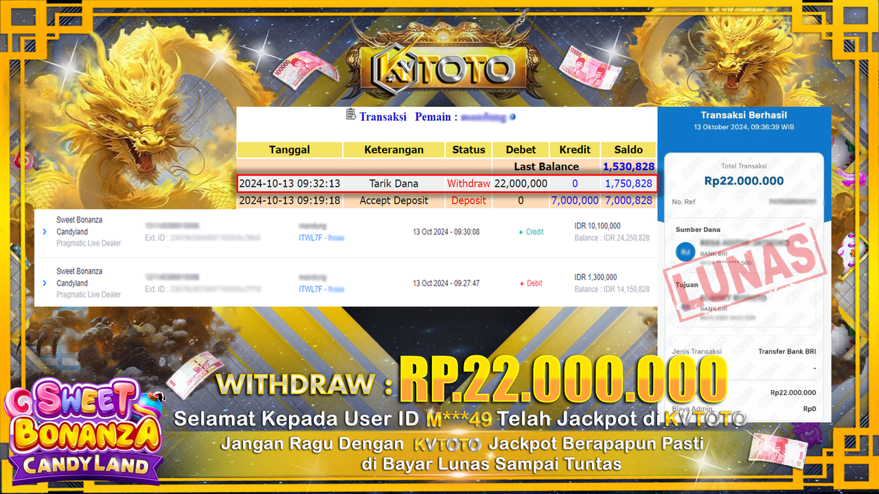 ✨ JACKPOT Di SLOT SWEET BONANZA CANDYLAND ✨