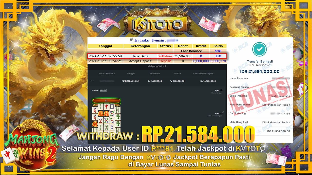 ✨ JACKPOT Di  SLOT MAHJONG WINS 2 ✨