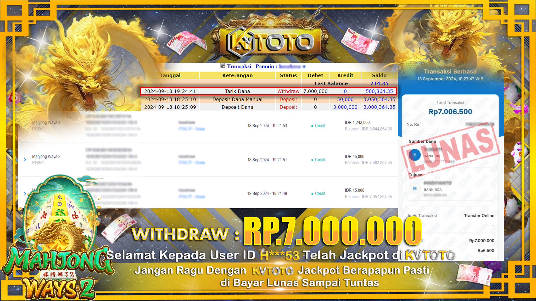 ✨ JACKPOT Di SLOT MAHJONG WAYS 2 ✨