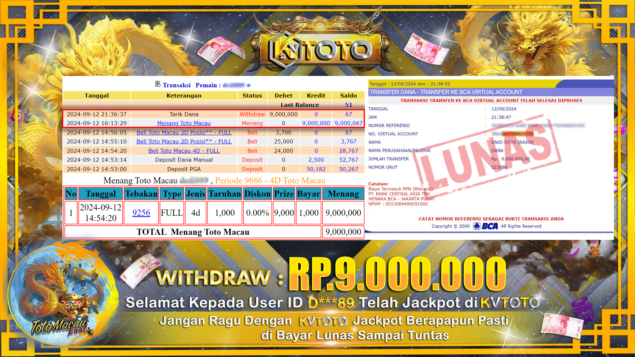 ✨ JACKPOT Di TOTO MACAU POOLS   ✨
