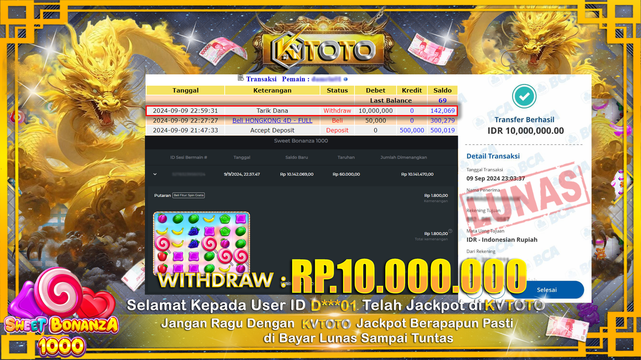 ✨ JACKPOT Di SLOT SWEET BONANZA 1000 ✨