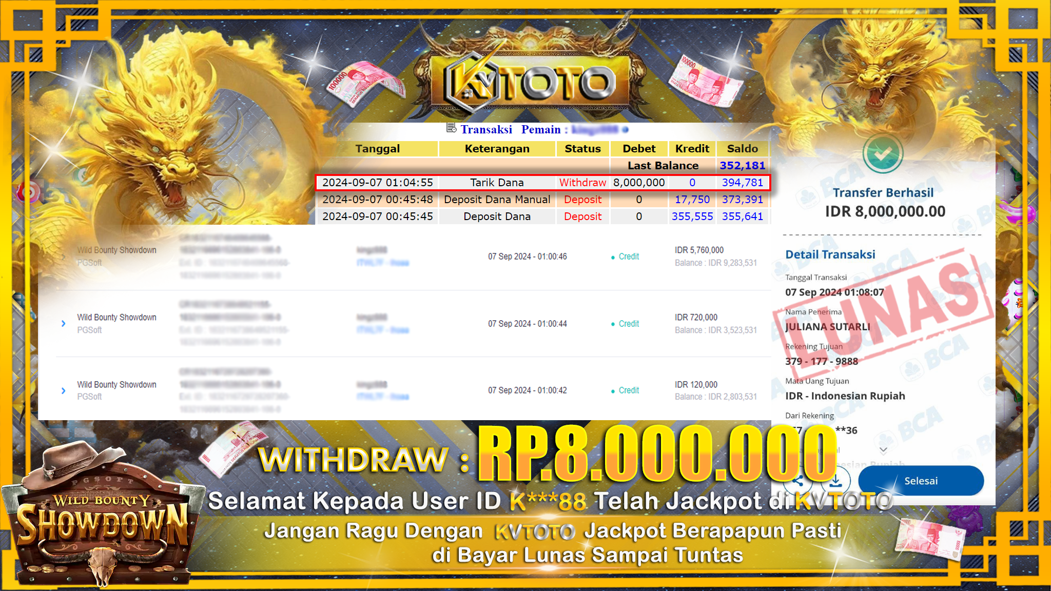 ✨ JACKPOT Di SLOT WILD BOUNTY SHOWDOWN  ✨