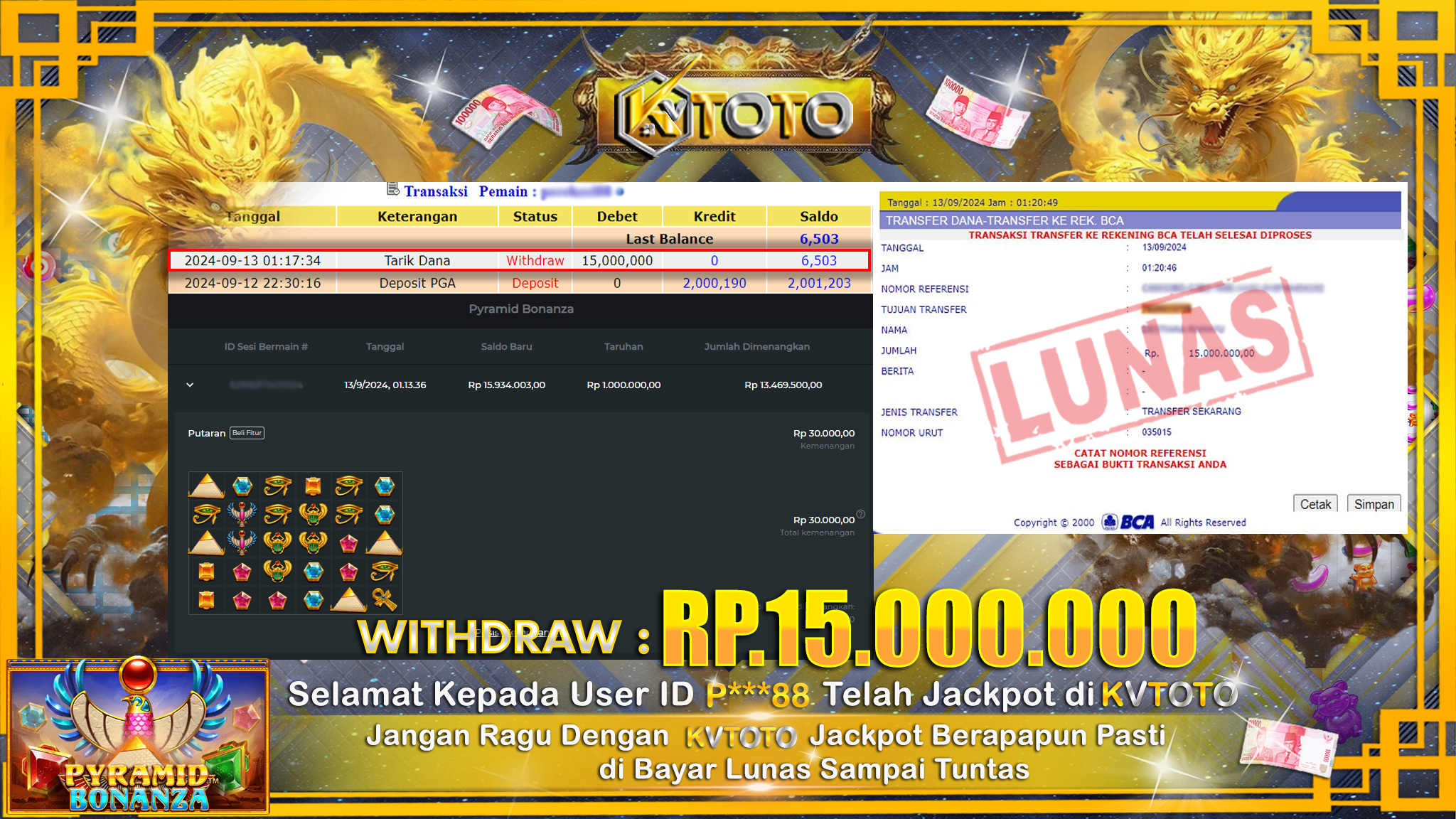 ✨ JACKPOT Di SLOT PYRAMID BONANZA ✨