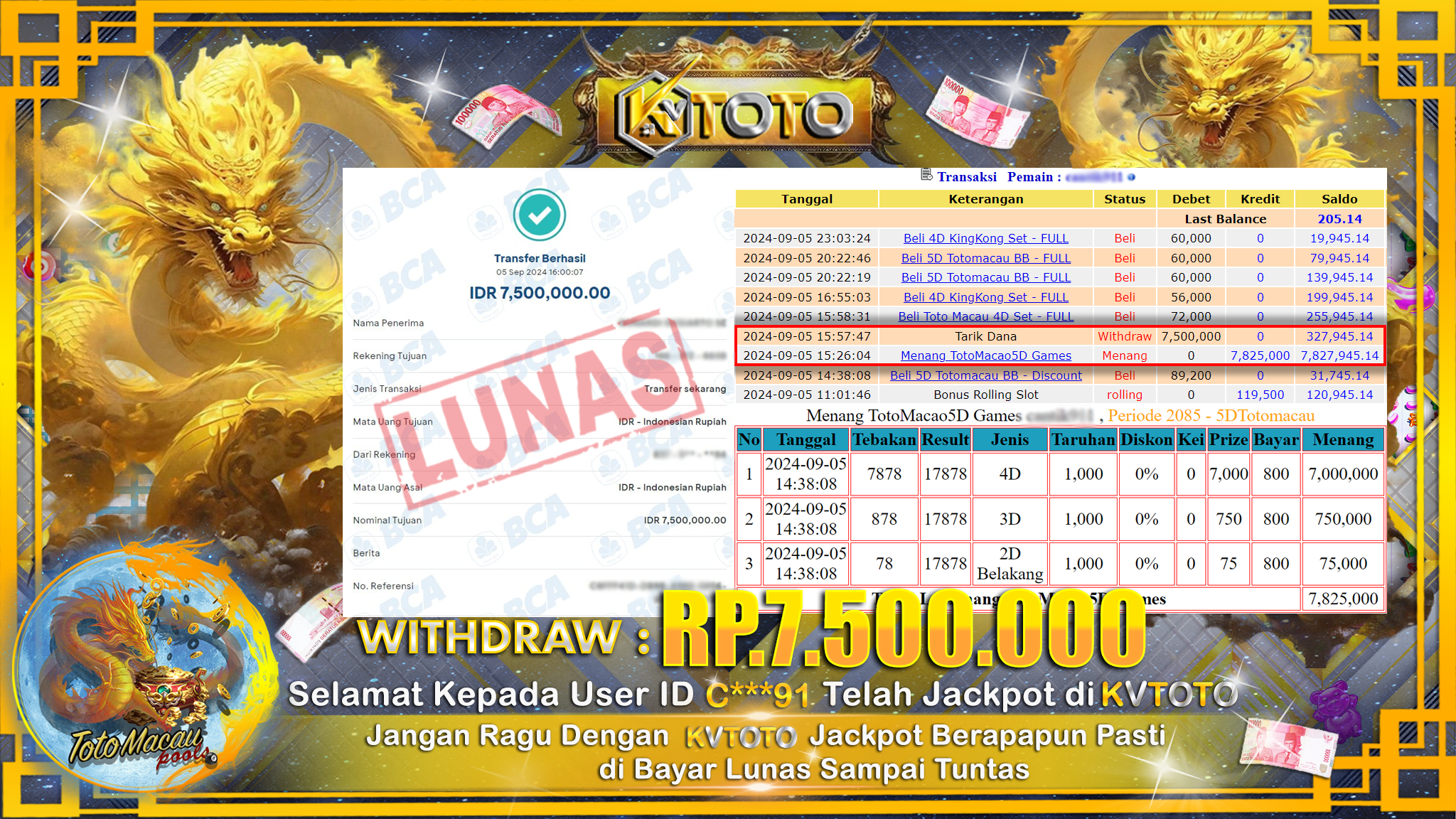 ✨ JACKPOT Di TOTO MACAU POOLS   ✨