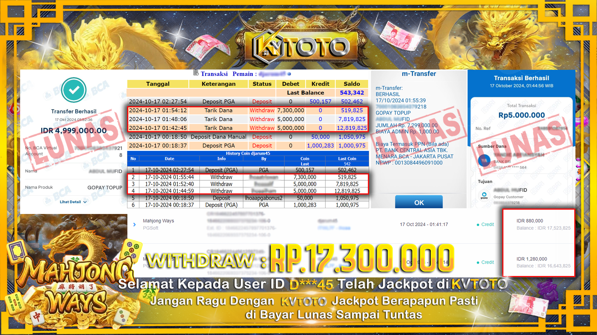 ✨ JACKPOT Di SLOT MAHJONG WAYS ✨