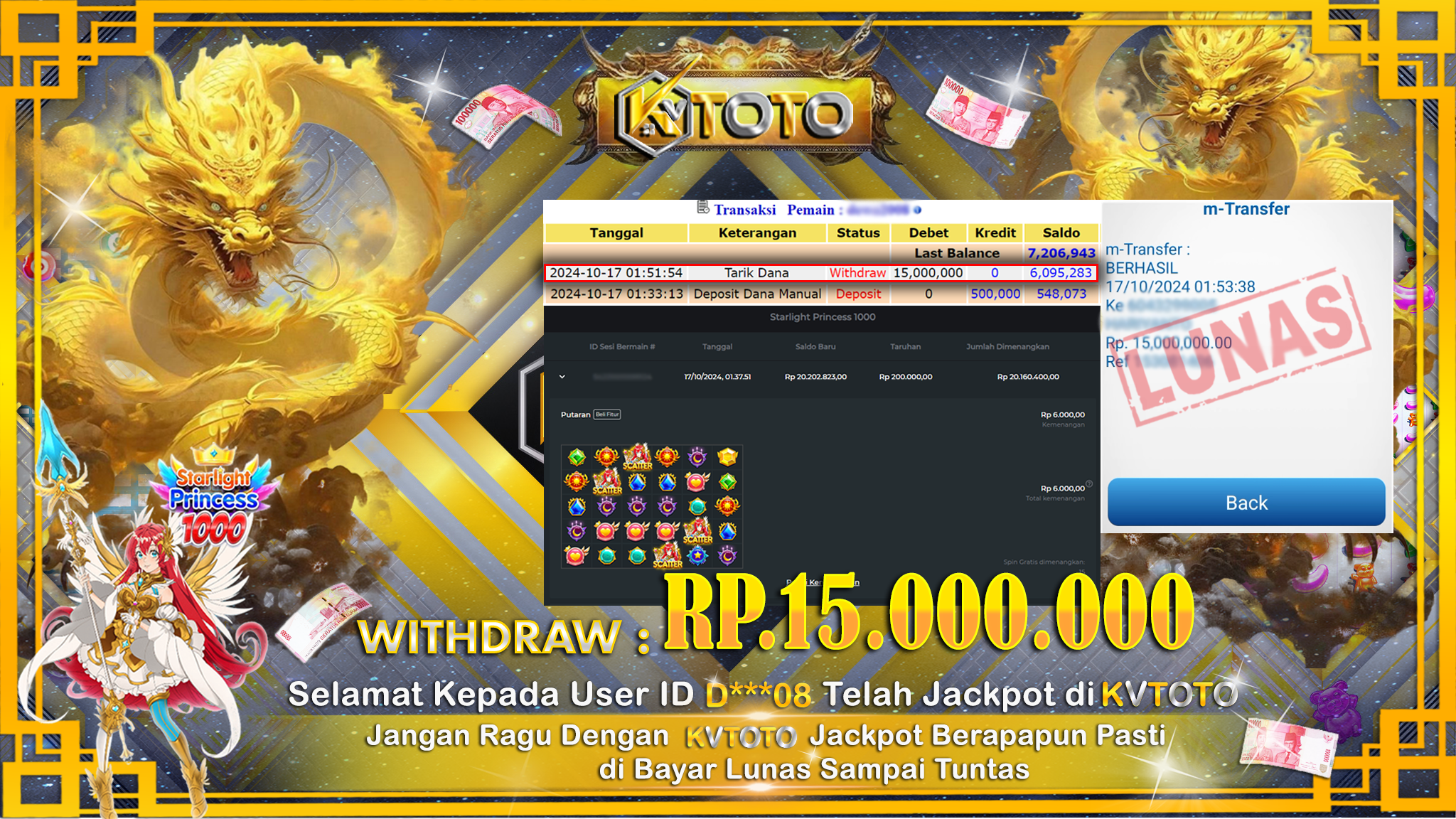 ✨ JACKPOT Di SLOT STARLIGHT PRINCEESS 1000   ✨