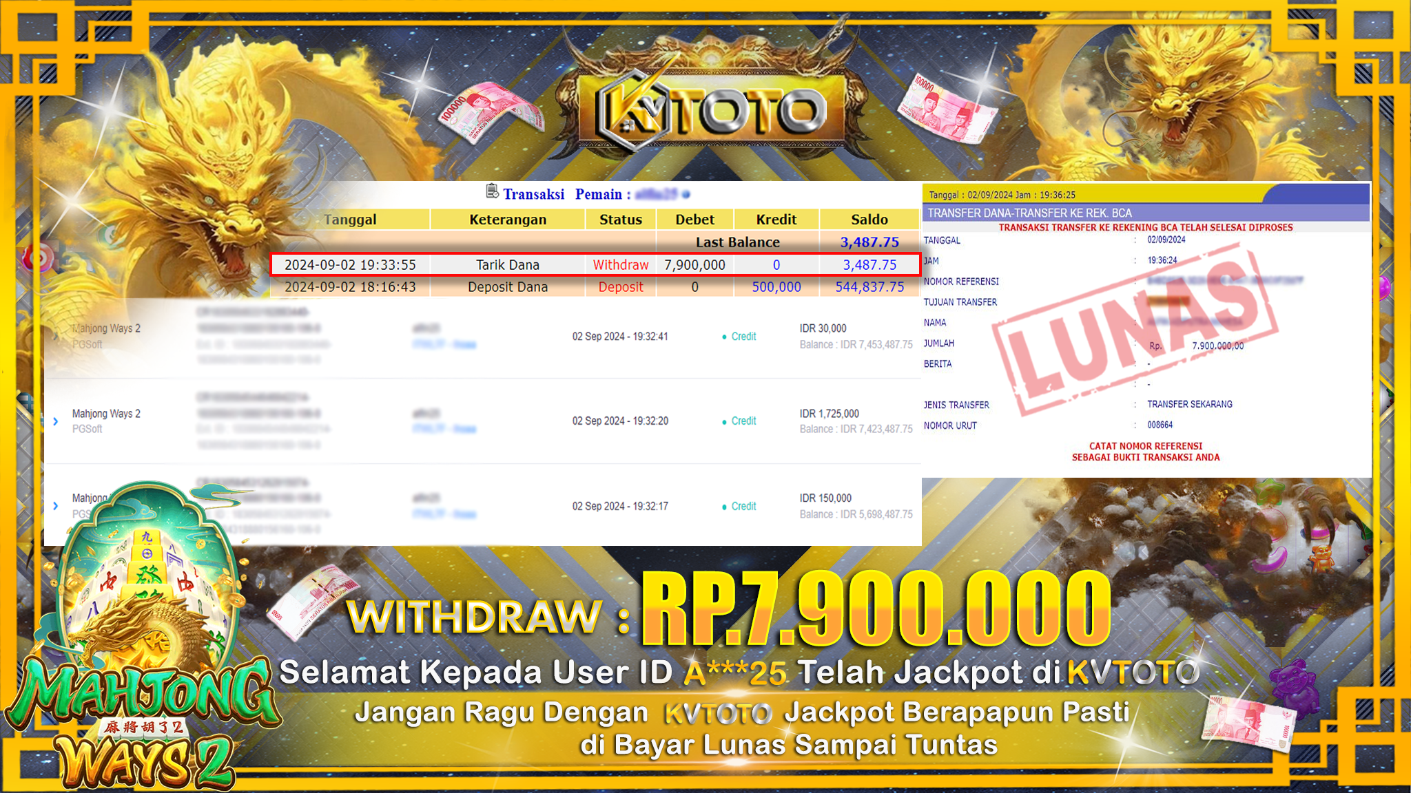 ✨ JACKPOT Di  SLOT MAHJONG WAYS 2 ✨
