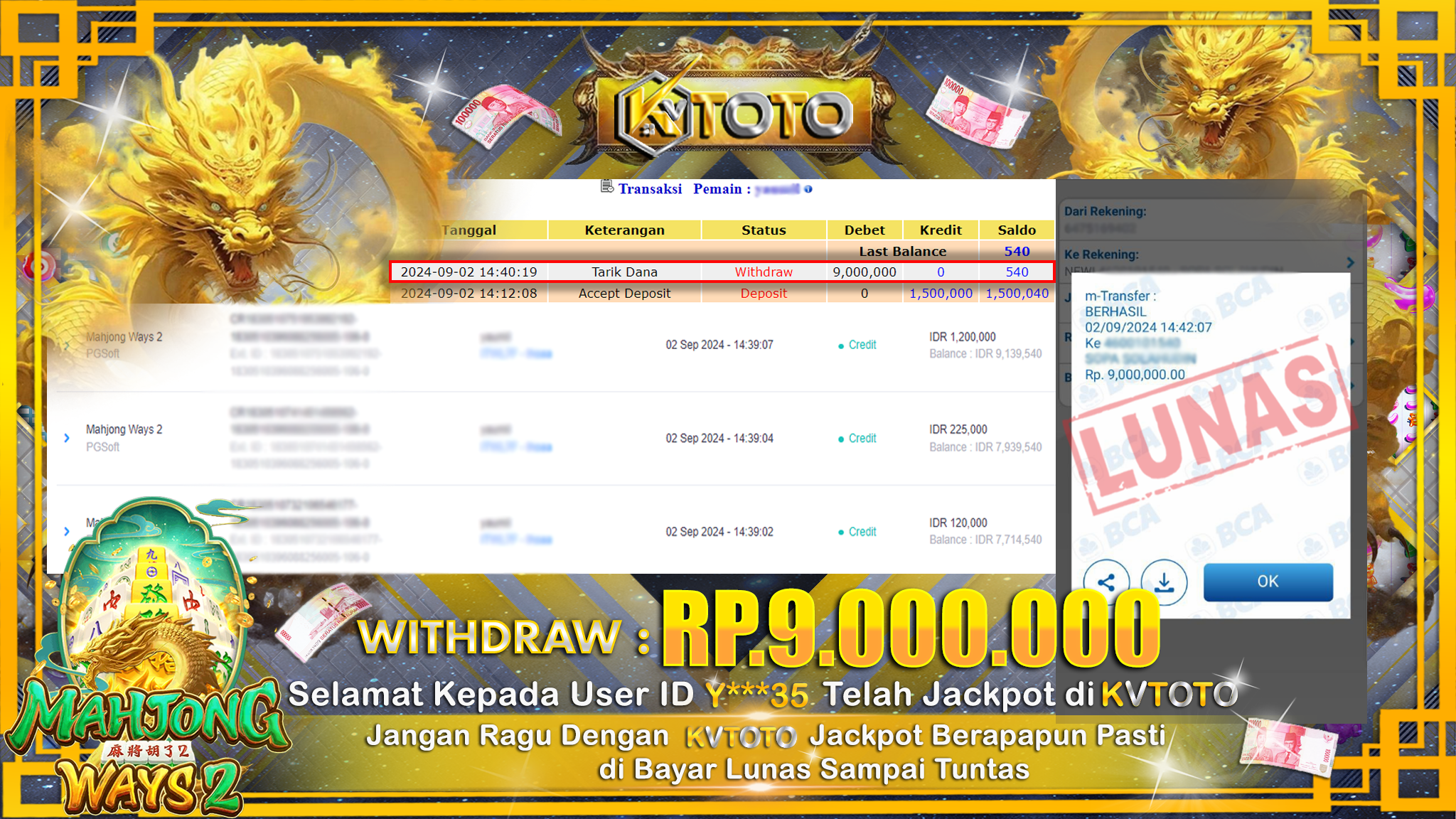 ✨ JACKPOT Di  SLOT MAHJONG WAYS 2 ✨