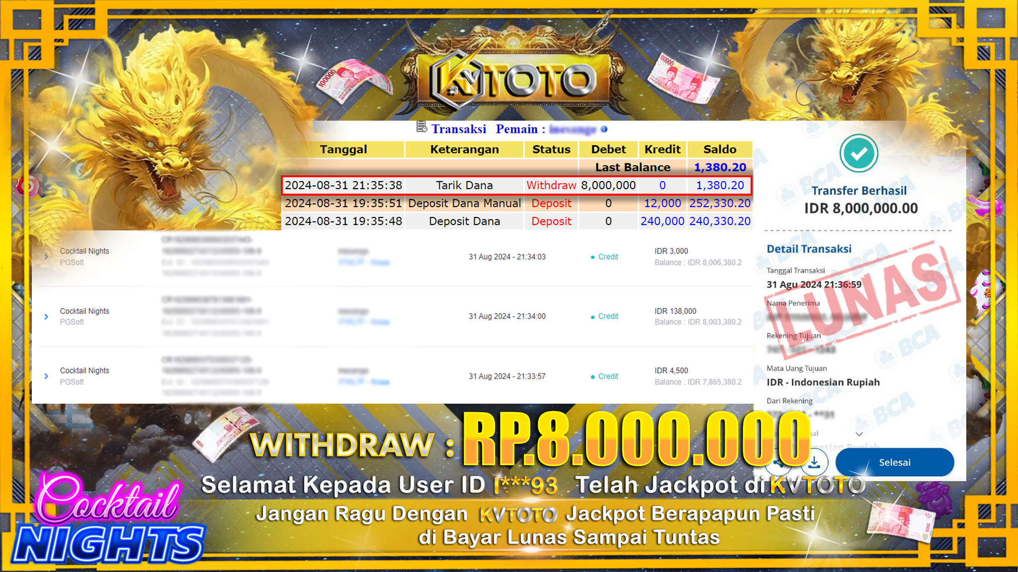 ✨ JACKPOT Di SLOT COCKTAIL NIGHTS ✨