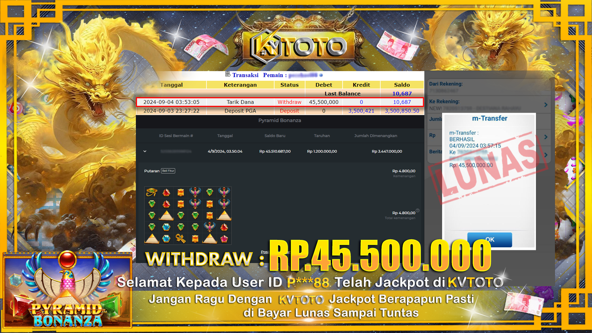 ✨ JACKPOT Di SLOT PYRAMID BONANZA ✨