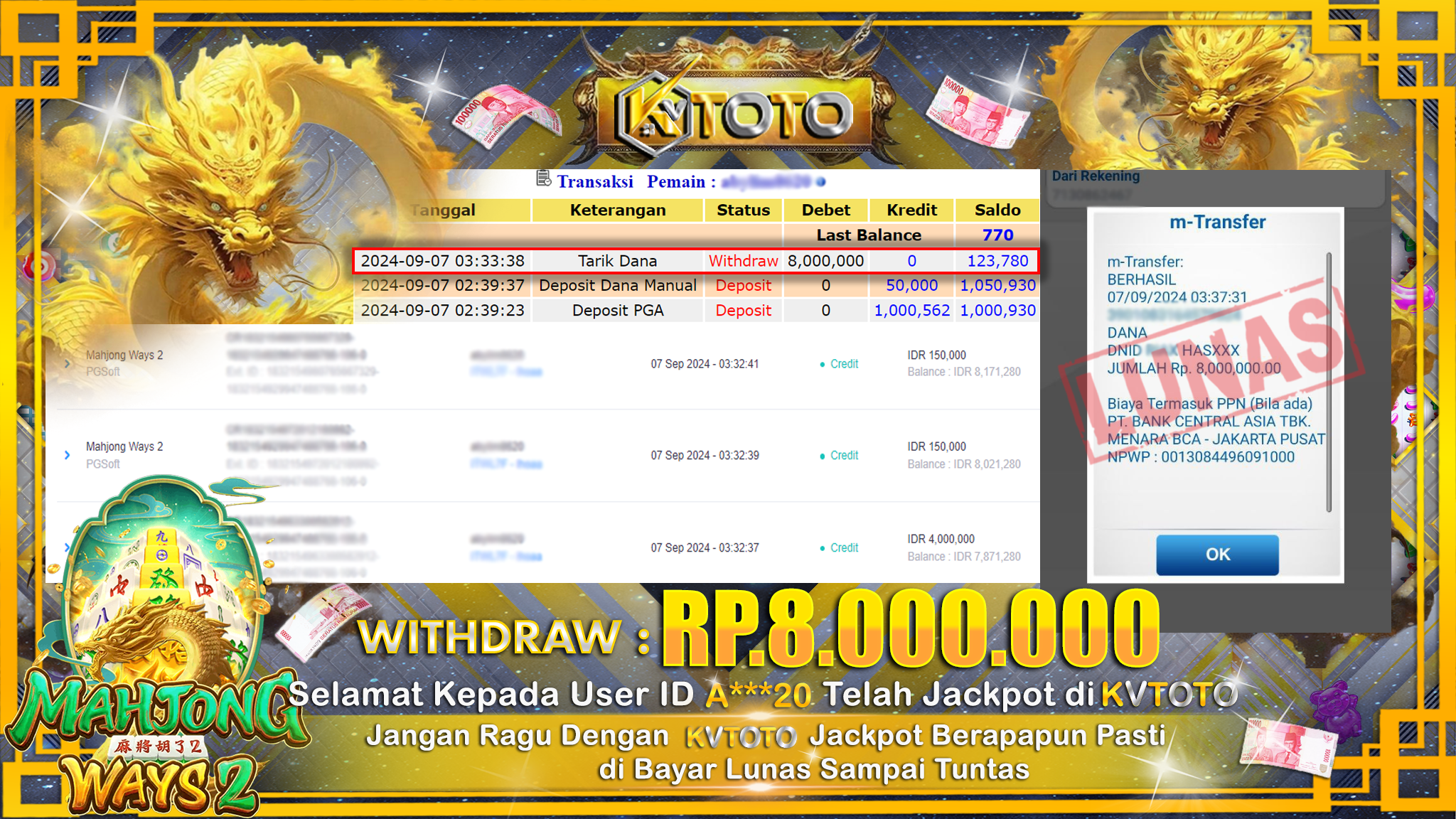 ✨ JACKPOT Di  SLOT MAHJONG WAYS 2 ✨
