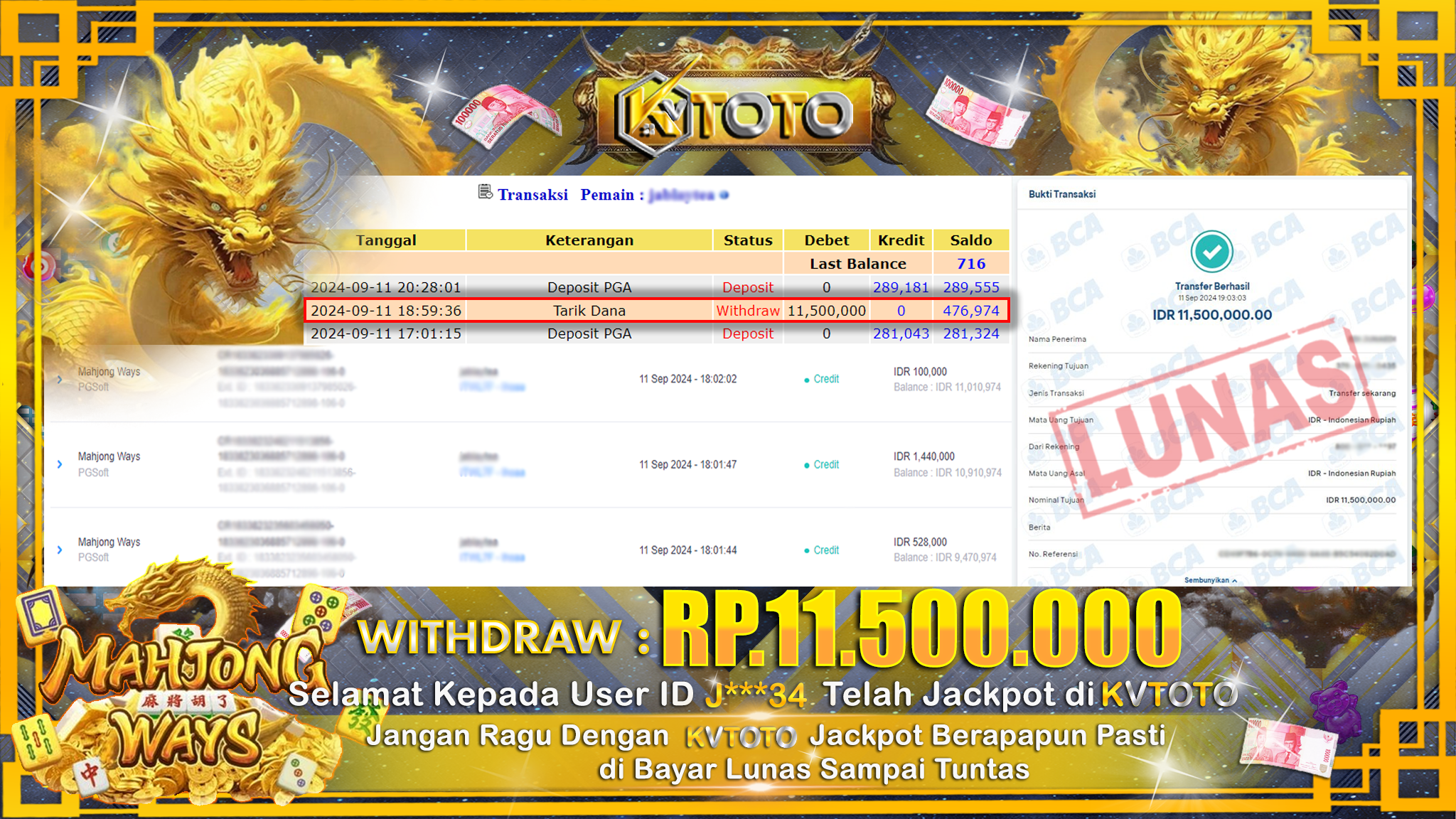 ✨ JACKPOT Di  SLOT MAHJONG WAYS ✨