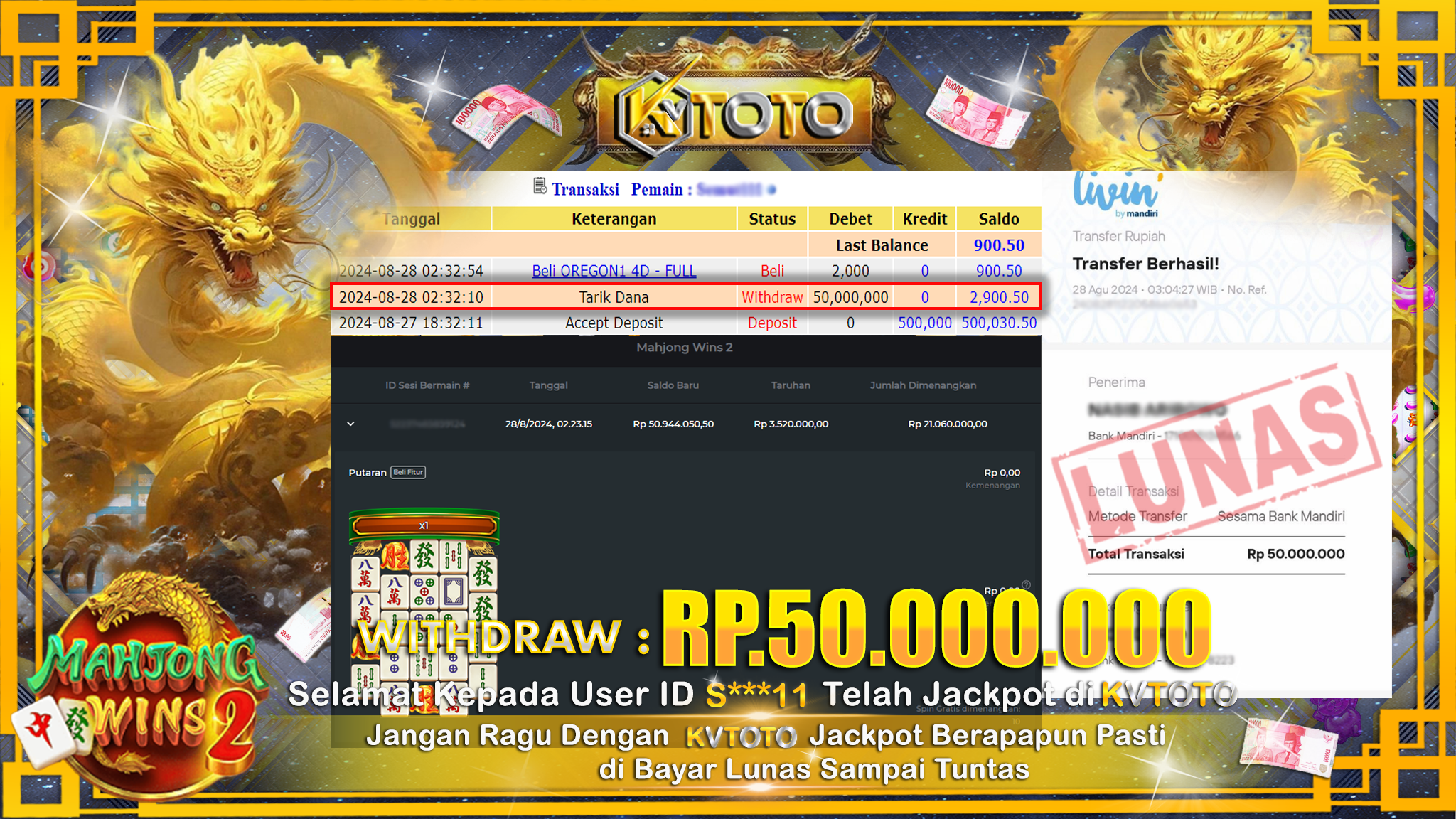 ✨ JACKPOT Di  SLOT MAHJONG WINS 2 ✨