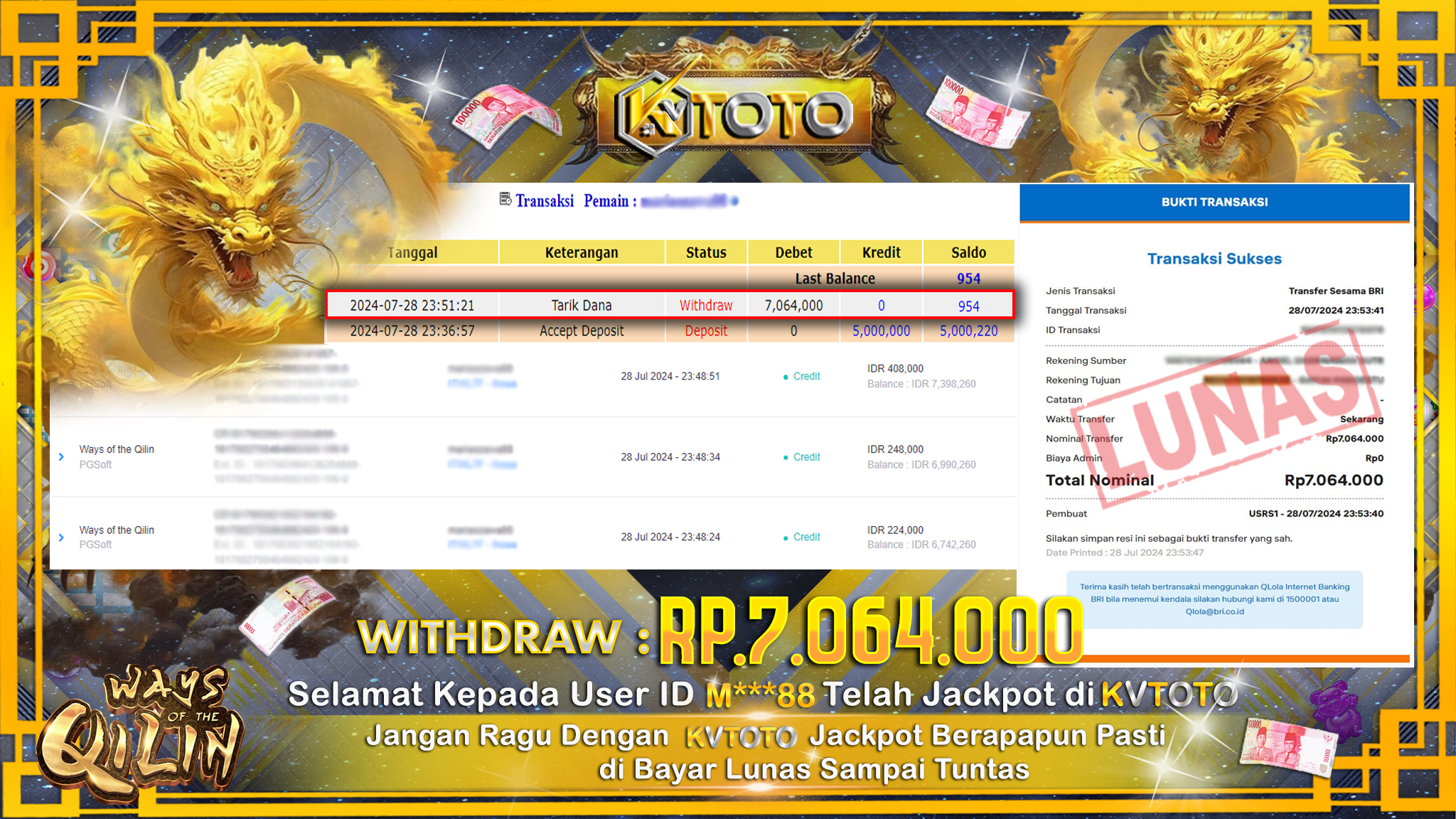 ✨ JACKPOT DI SLOT WAYS OF THE QILIN ✨