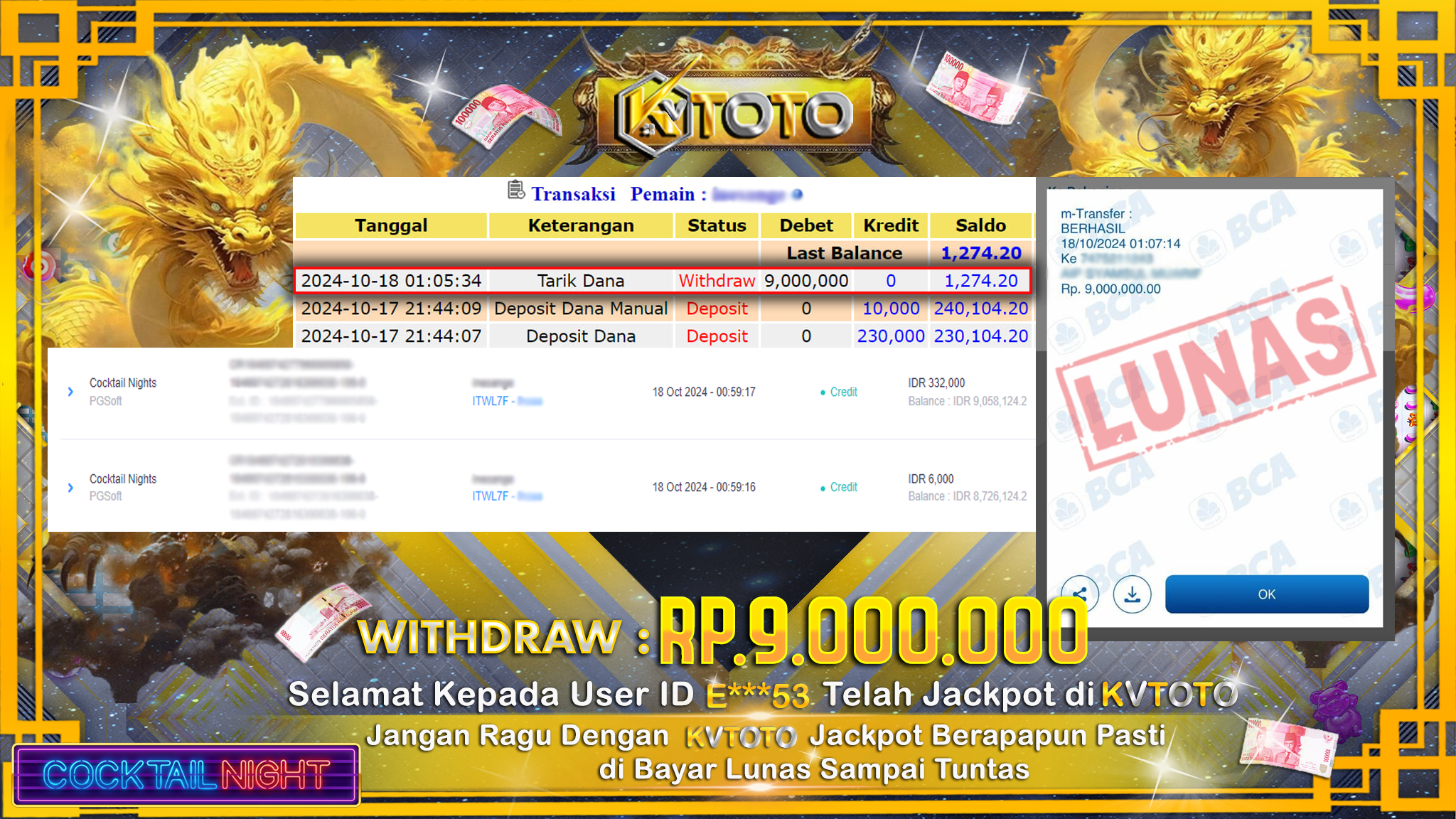 ✨ JACKPOT Di SLOT COCKTAIL NIGHT ✨