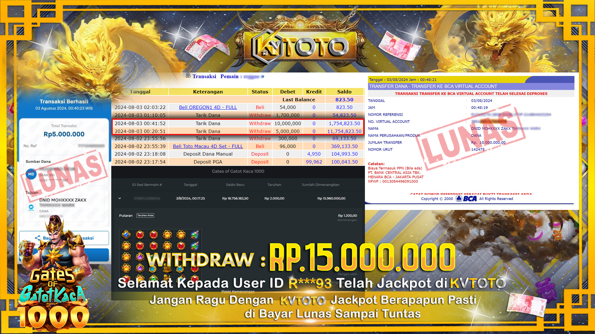 ✨ JACKPOT DI SLOT GATES OF GATOT KACA 1000 ✨