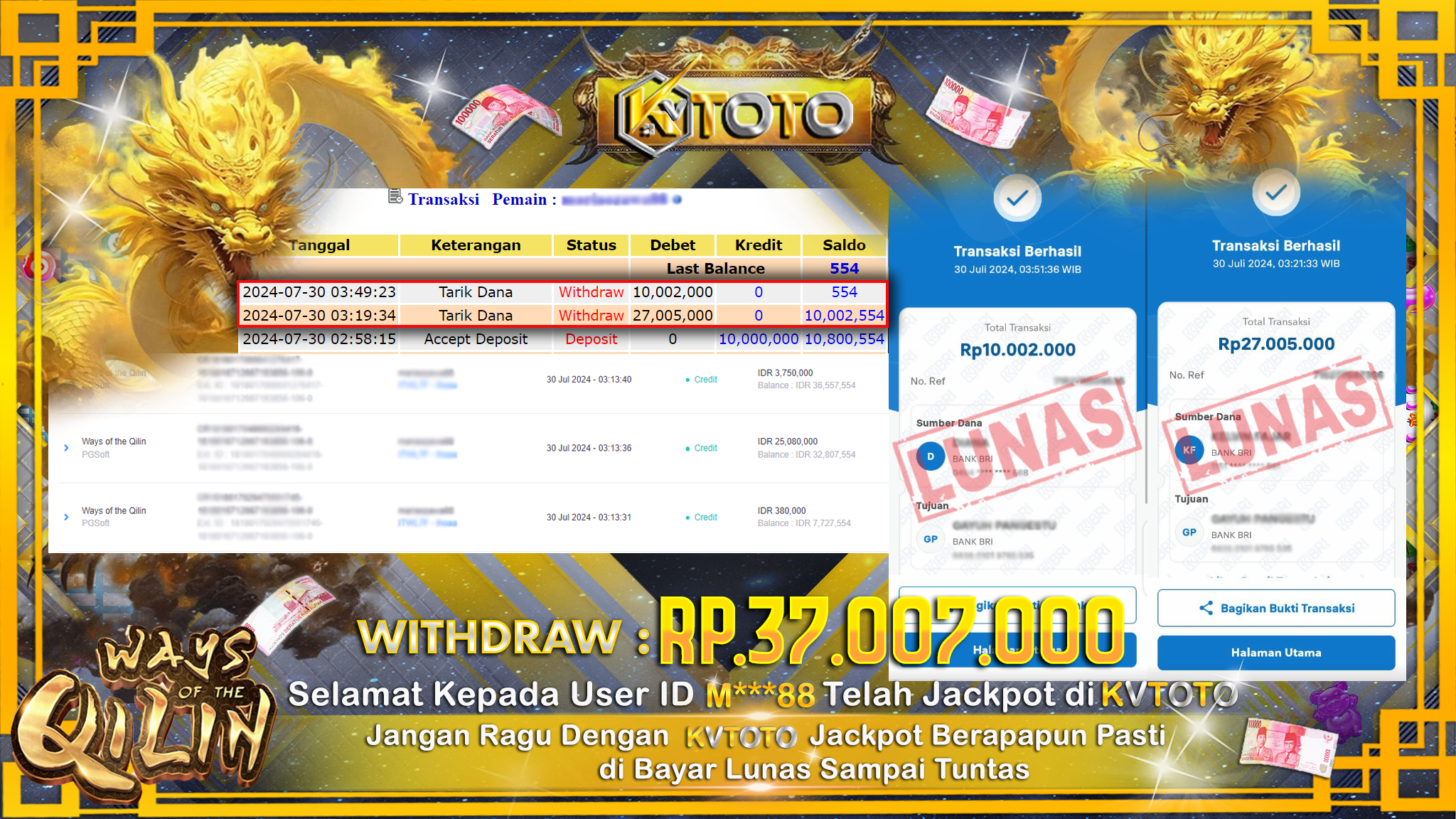 ✨ JACKPOT DI SLOT WAYS OF THE QILIN ✨