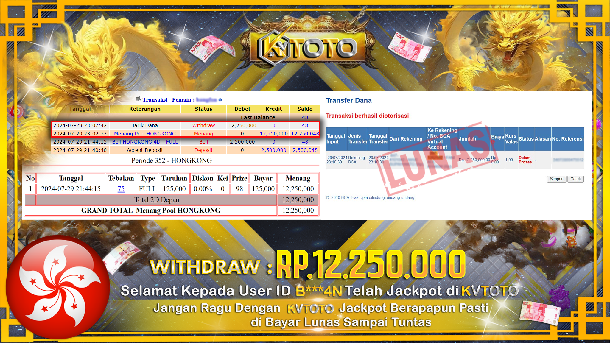 ✨ JACKPOT DI  POOL HONGKONG  ✨