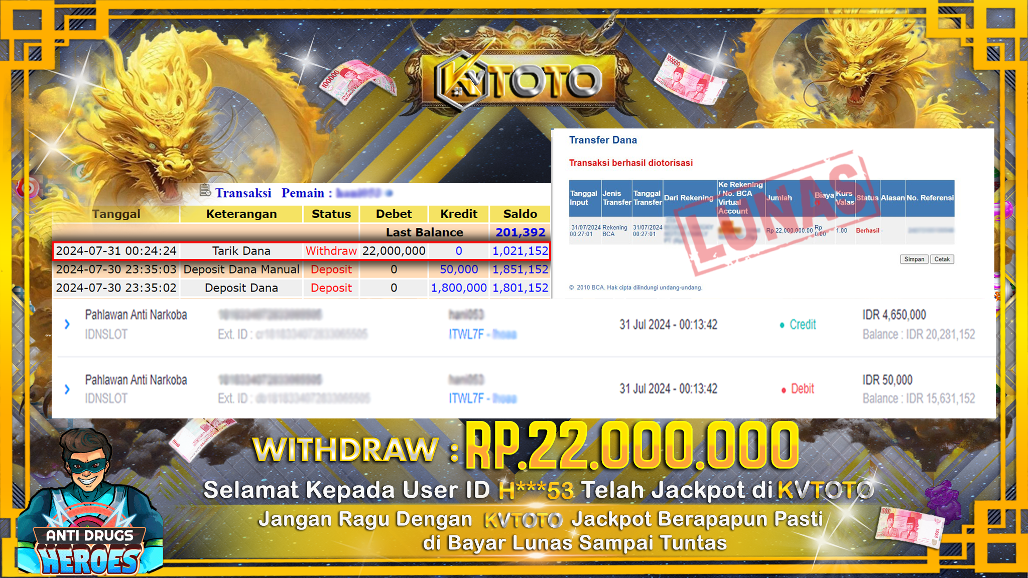 ✨ JACKPOT DI SLOT ANTI DRUGS HEROES ✨