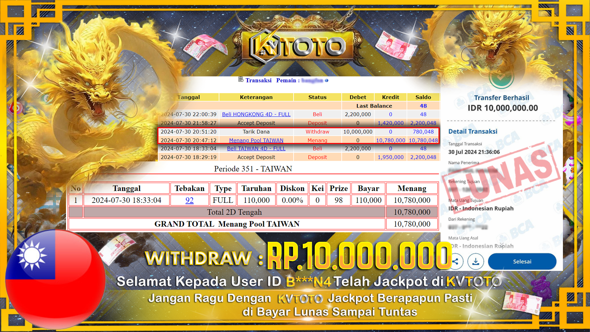 ✨ JACKPOT DI  POOL TAIWAN ✨