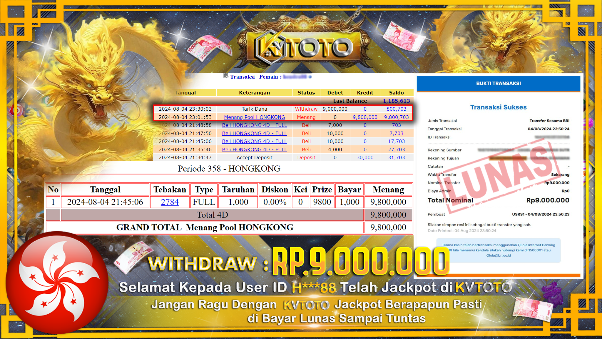 ✨ JACKPOT Di  POOL HONGKONG  ✨