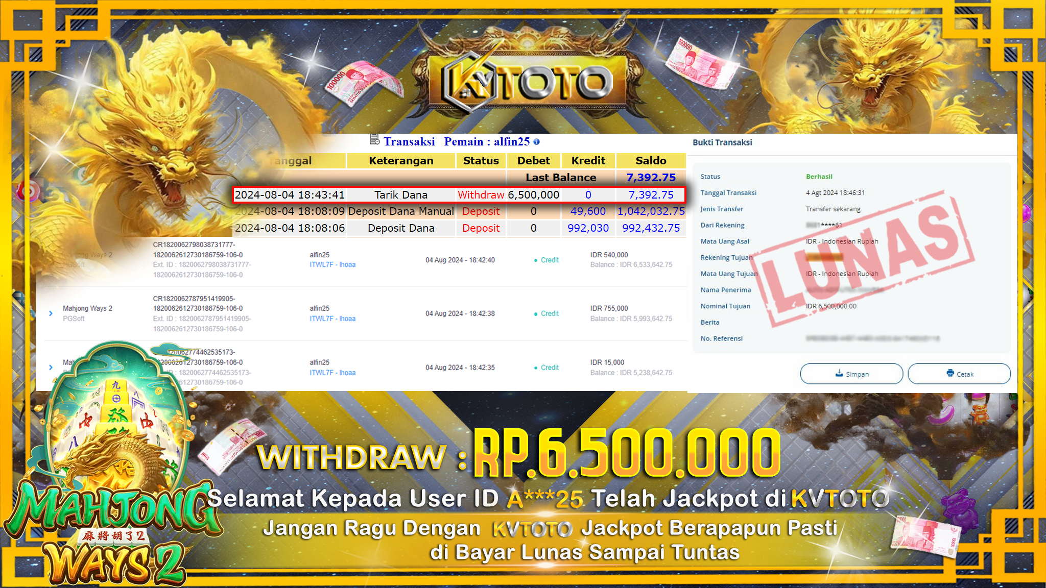 ✨ JACKPOT Di  SLOT MAHJONG WAYS 2  ✨