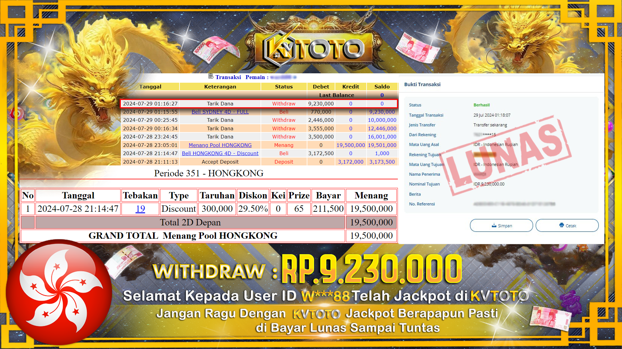 ✨ JACKPOT DI HONGKONG POOLS   ✨