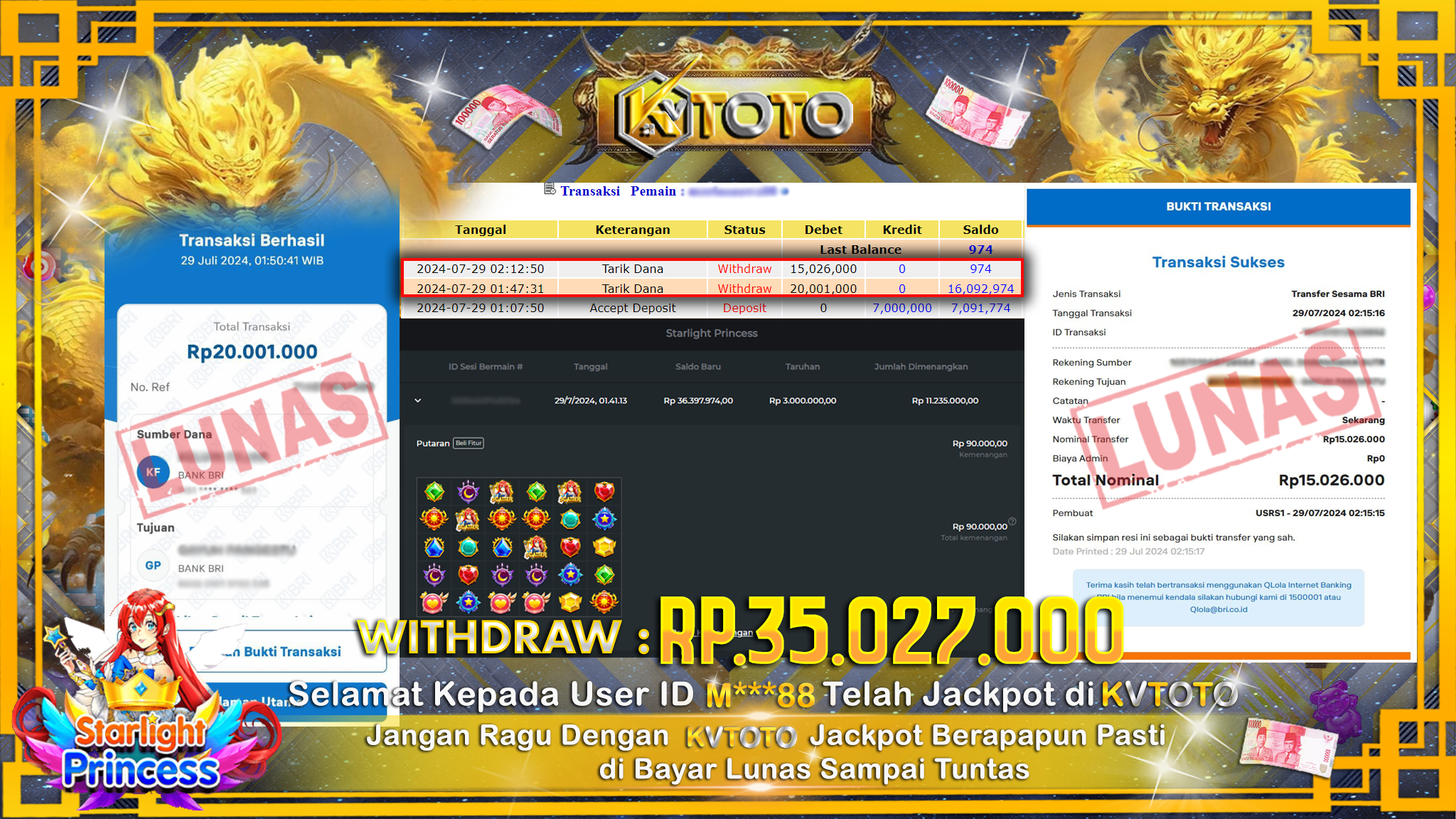 ✨ JACKPOT DI SLOT STARLIGHT PRINCESS ✨