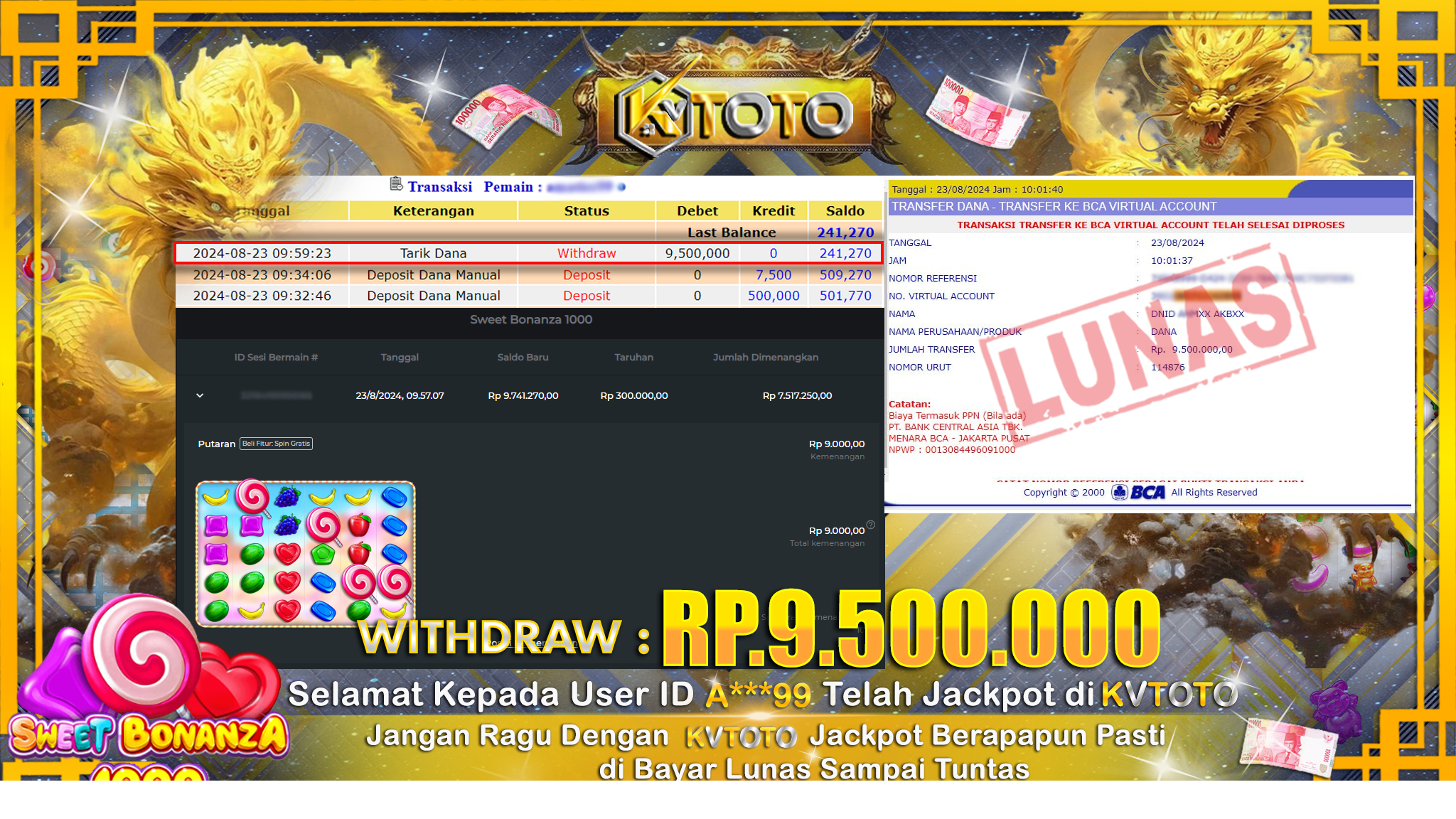 ✨ JACKPOT DI SLOT SWEET BONANZA 1000 ✨