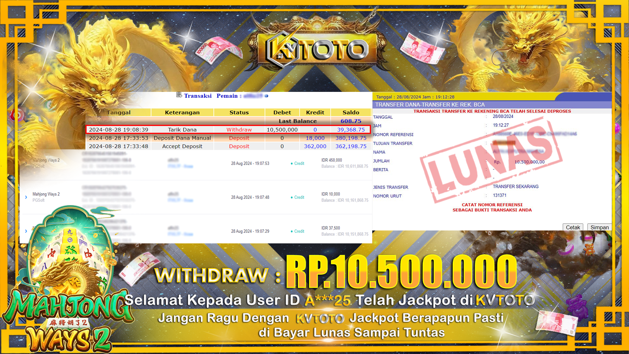 ✨ JACKPOT Di  SLOT MAHJONG WAYS 2 ✨
