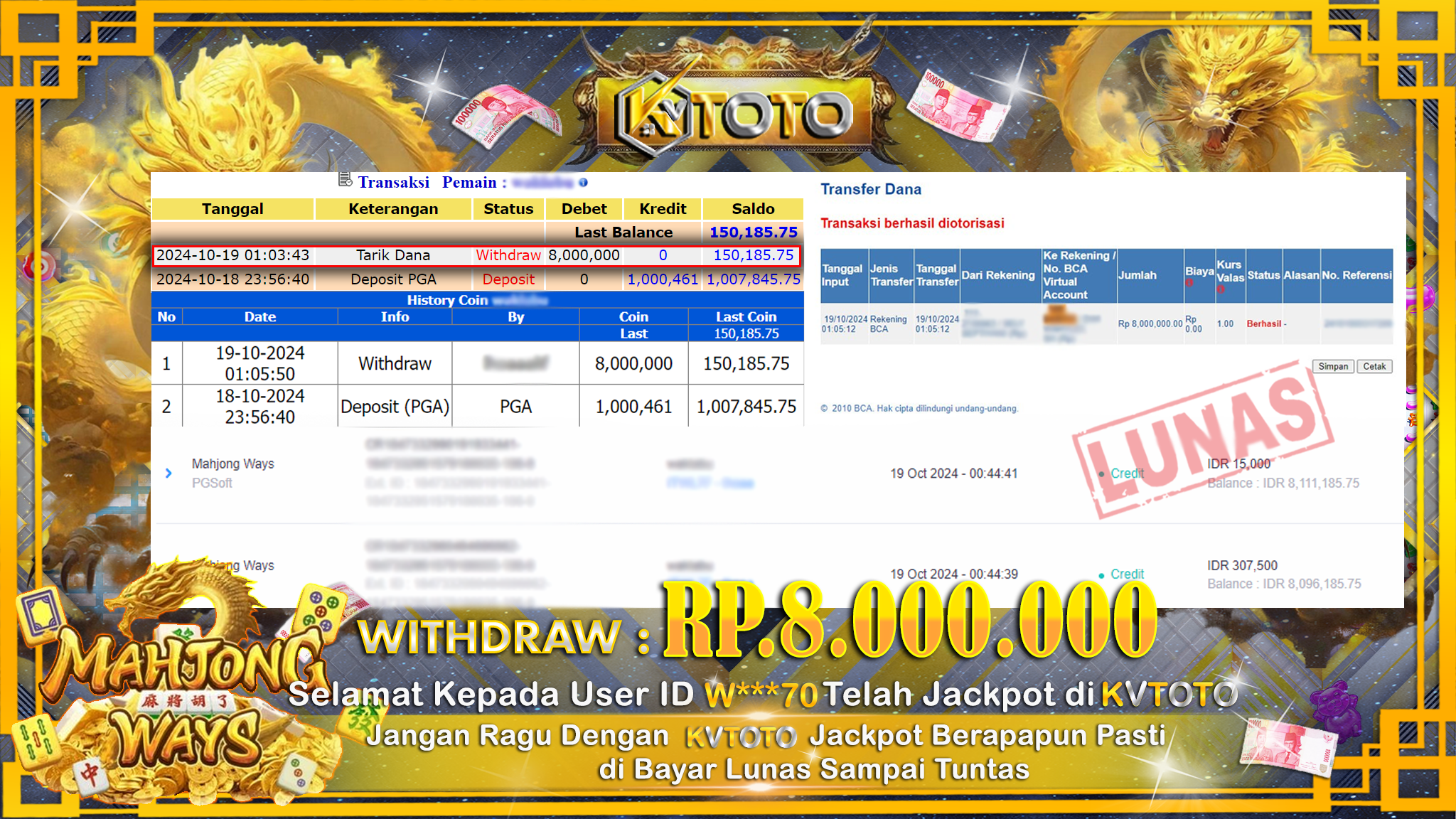 ✨ JACKPOT Di SLOT MAHJONG WAYS  ✨