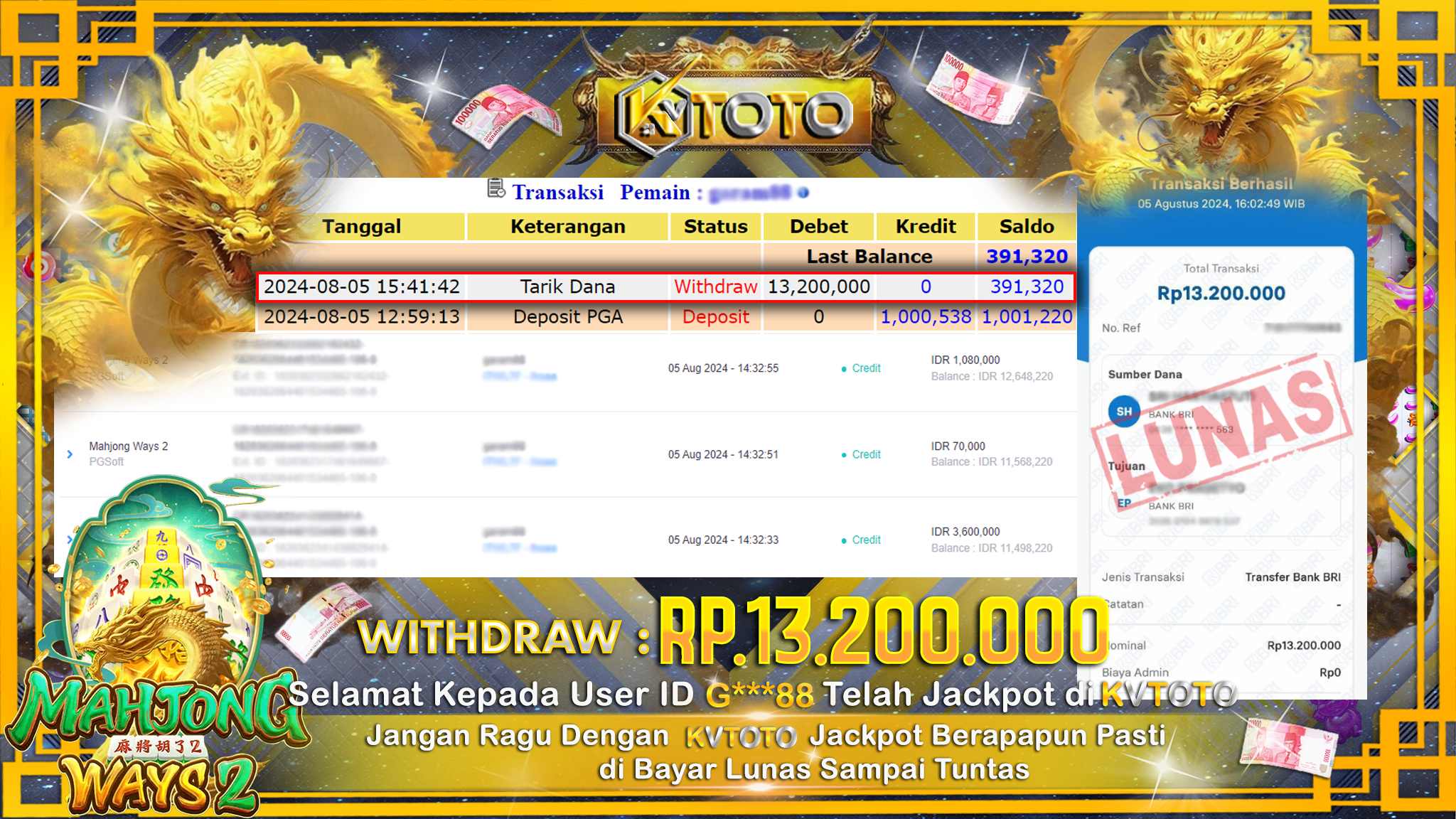 ✨ JACKPOT MAHJONG WAYS 2✨