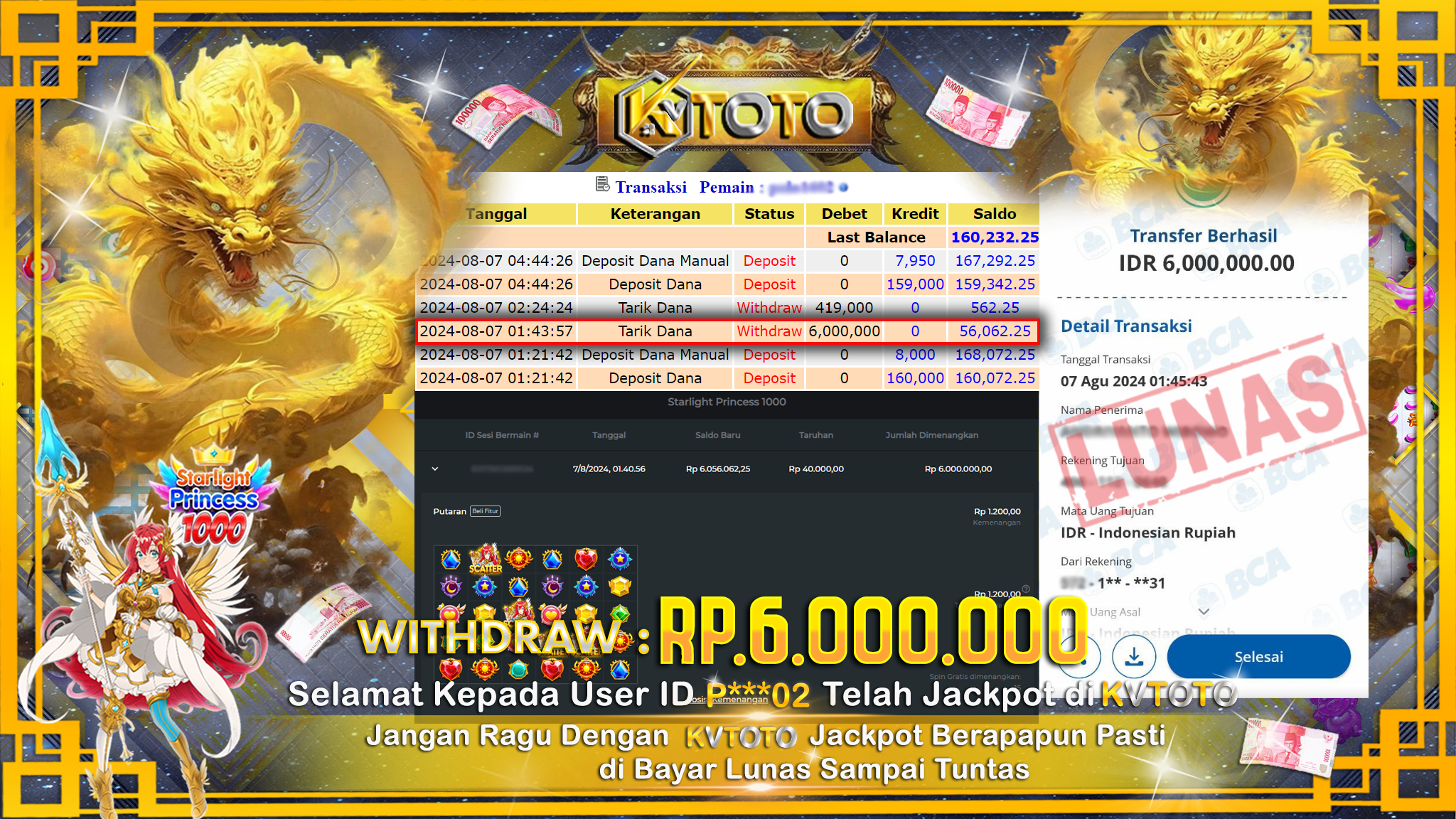 ✨ JACKPOT SLOT STARLIGHT PRINCESS 1000 ✨