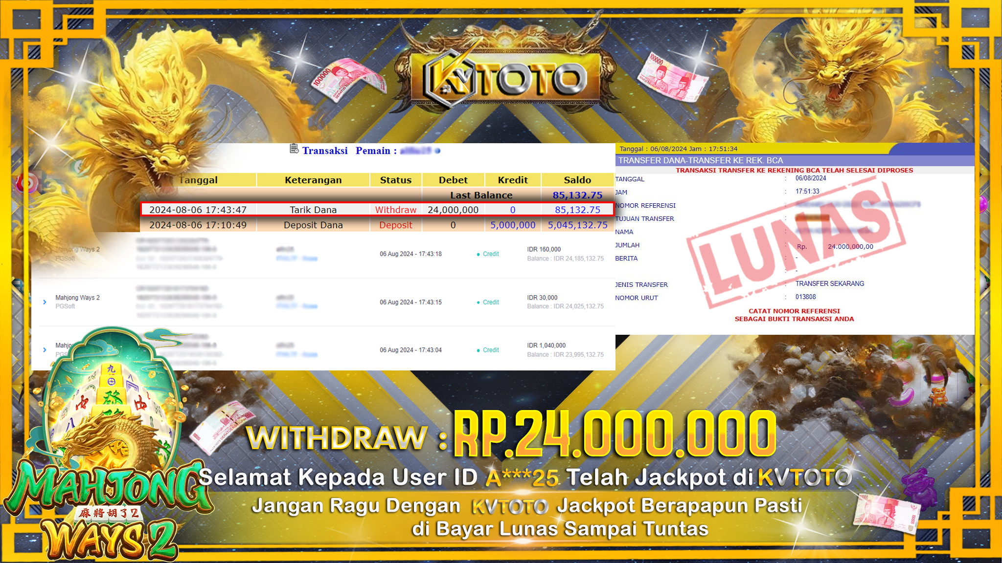 ✨ JACKPOT DI SLOT MAHJONG WAYS 2✨