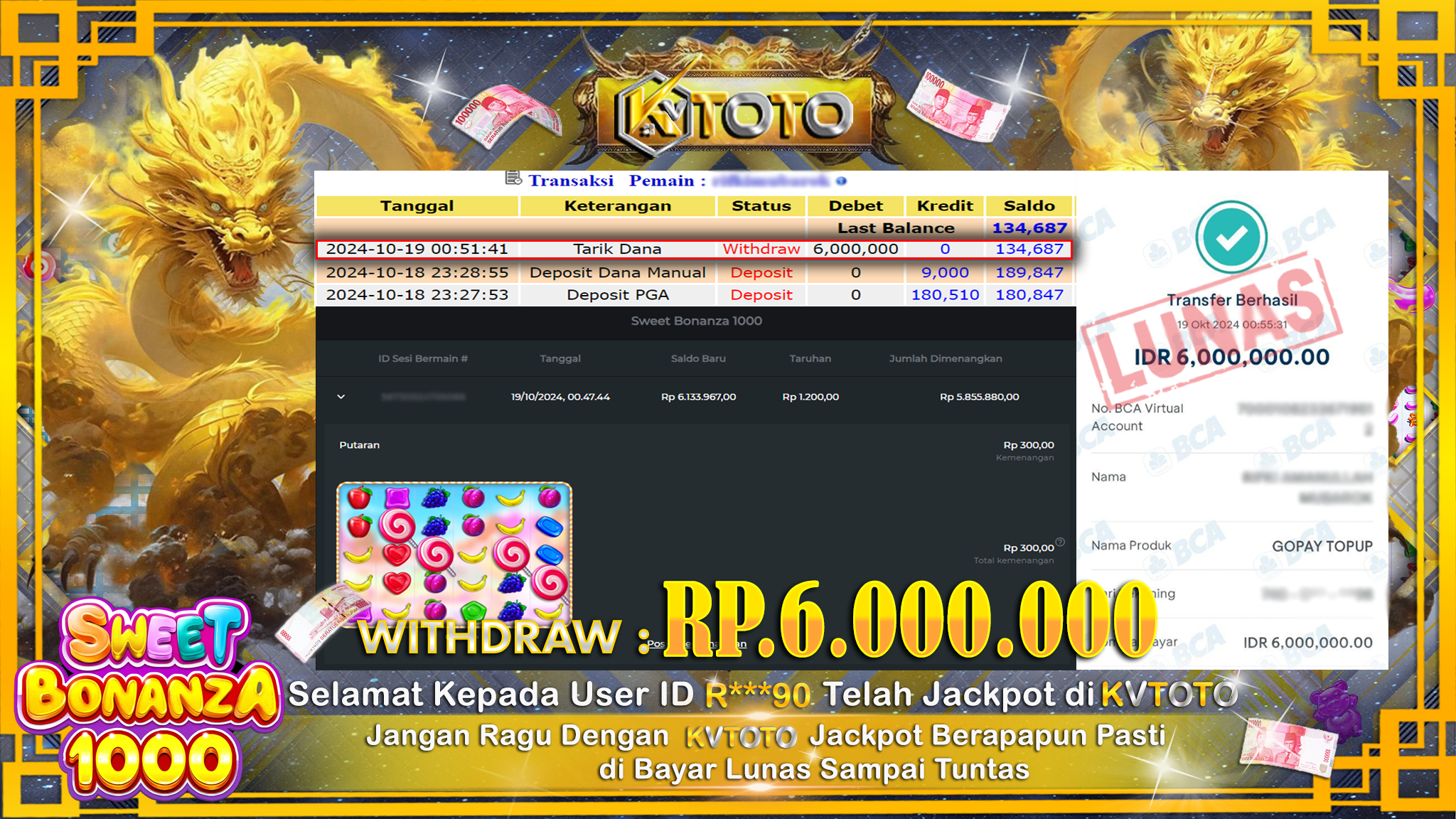 ✨ JACKPOT Di SLOT SWEET BONANZA 1000 ✨