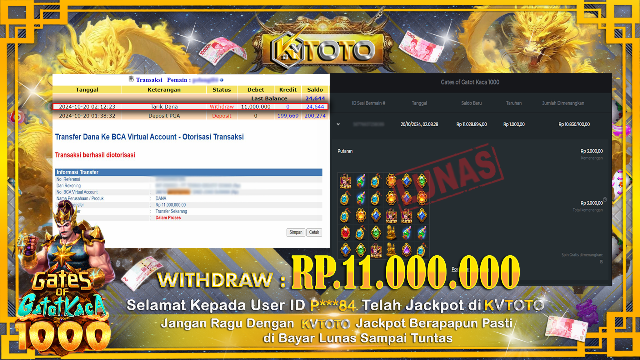 ✨ JACKPOT Di SLOT GATES OF GATOT KACA 1000 ✨