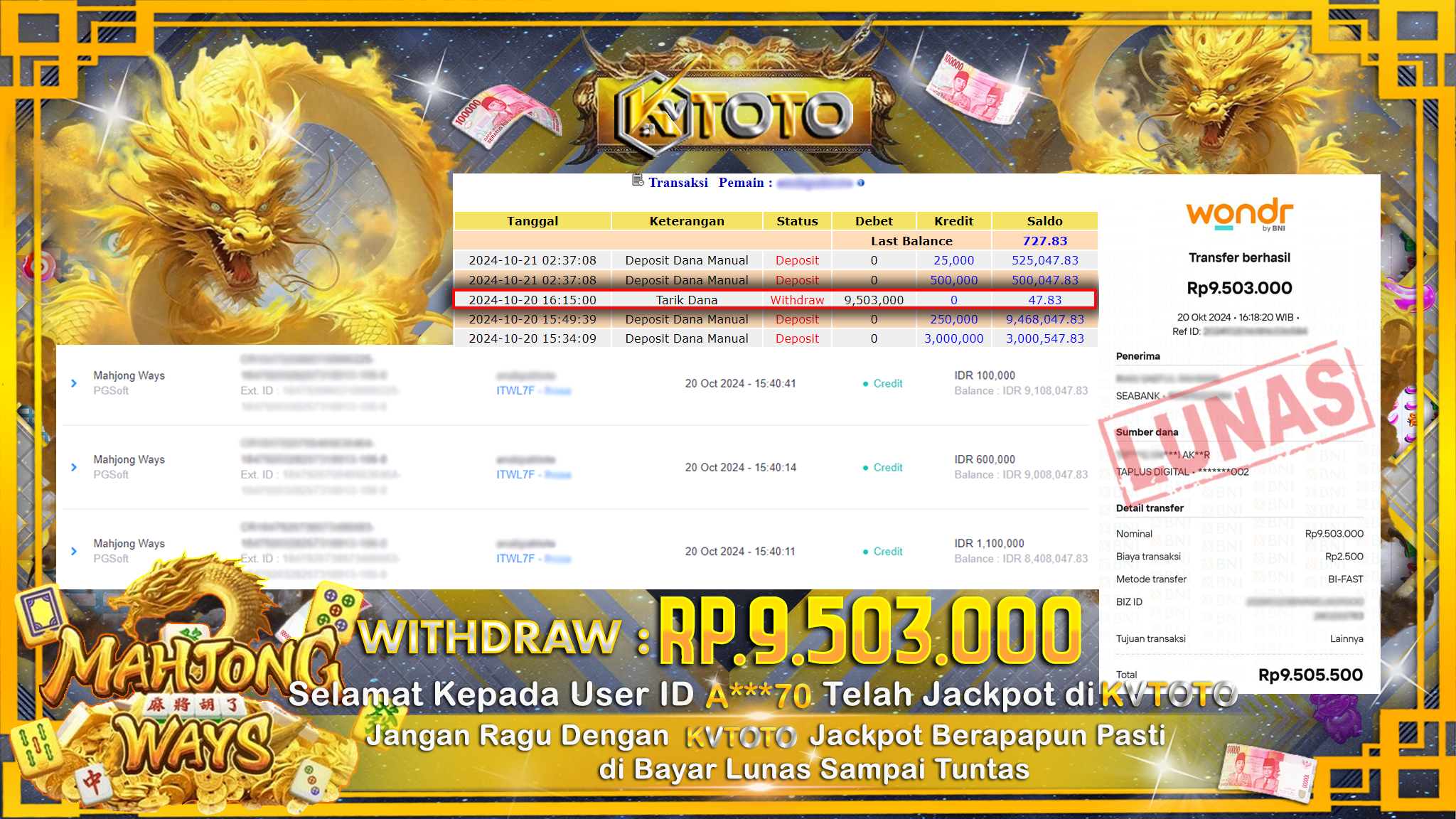 ✨ JACKPOT Di SLOT MAHJONG WAYS ✨