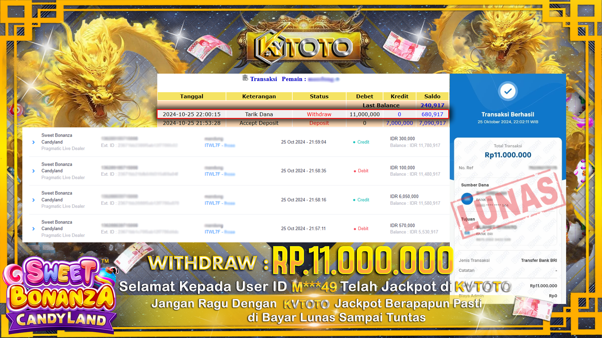 ✨ JACKPOT Di SLOT SWEET BONANZA CANDYLAND ✨