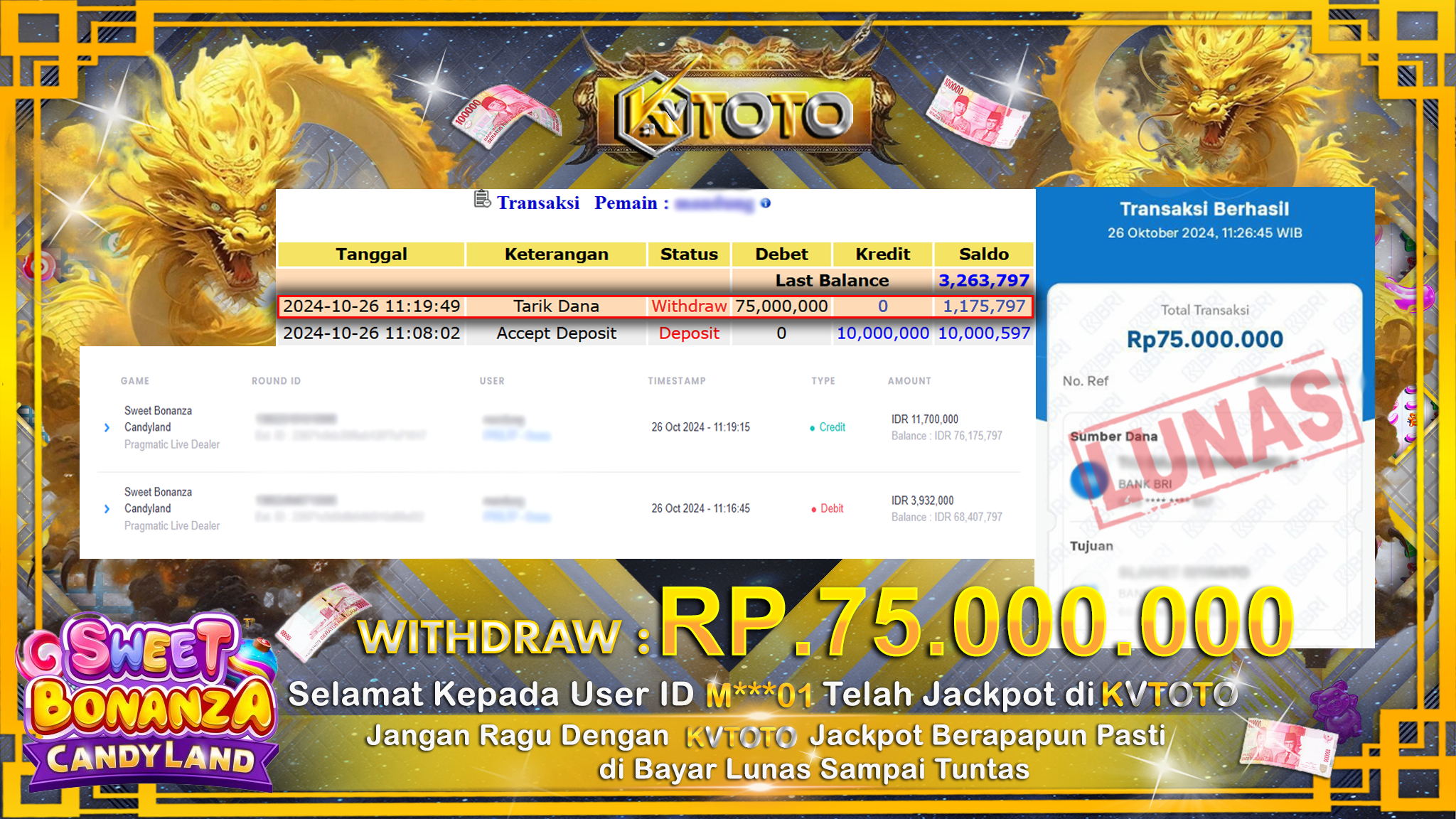 ✨ JACKPOT Di SLOT SWEET BONANZA CANDYLAND ✨