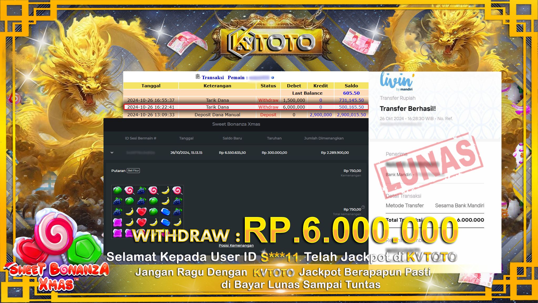 ✨ JACKPOT Di SLOT SWEET BONANZA XMAS ✨