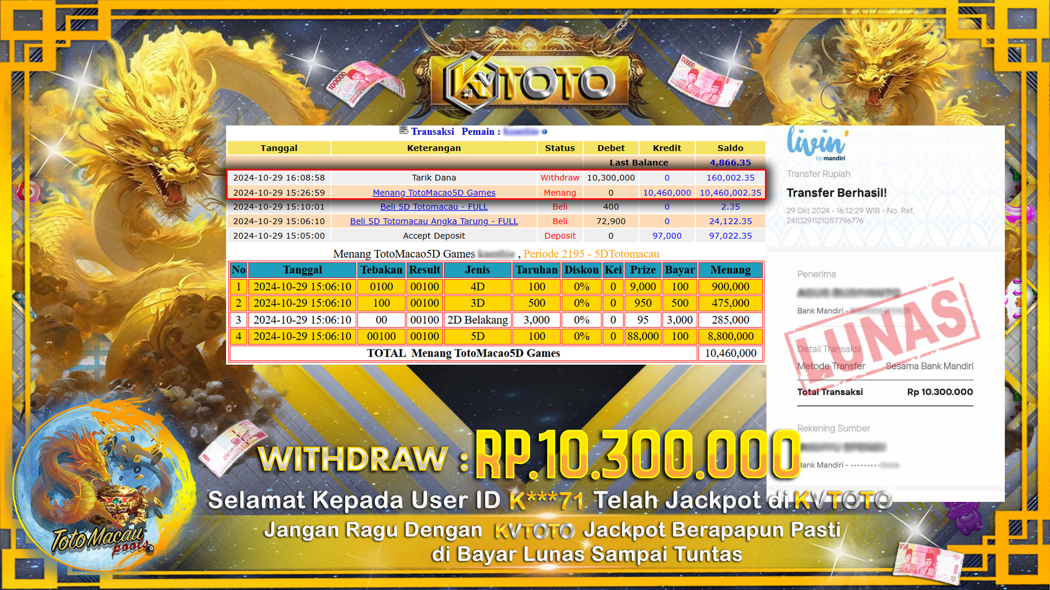 ✨ JACKPOT Di TOTO MACAU POOLS   ✨